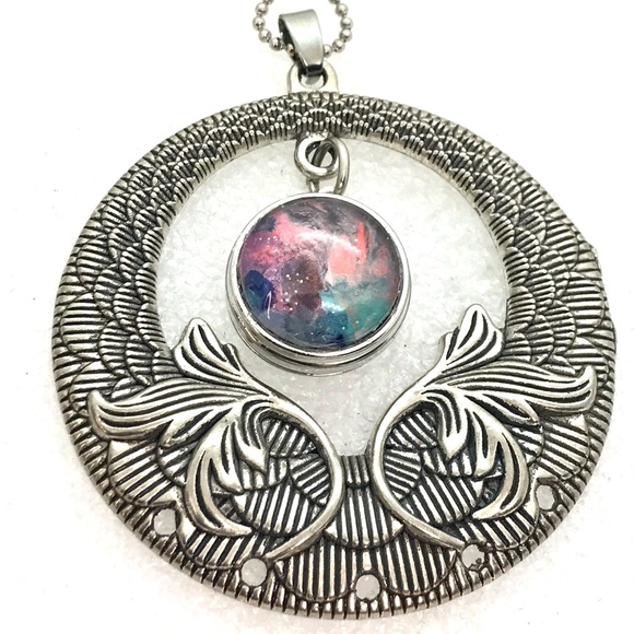 Vintage hoop Necklace Handmade 20mm snap SN20 - Picture 3 of 7